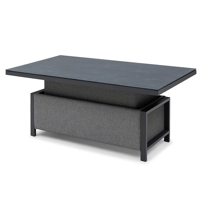 Outdoor Fabric Pulse Rectangular Corner Dining Set with Rising Table