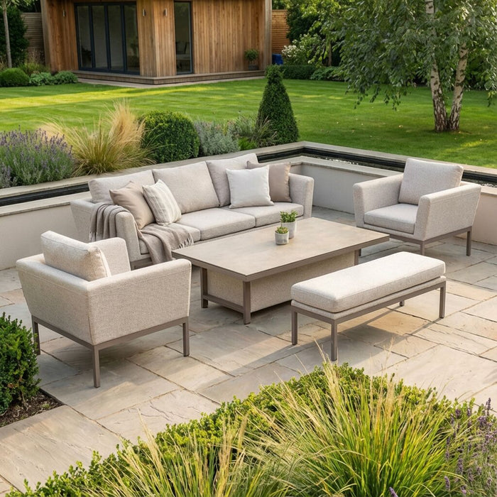 Outdoor Fabric Pulse 3 Seat Sofa Set with Rising Table
