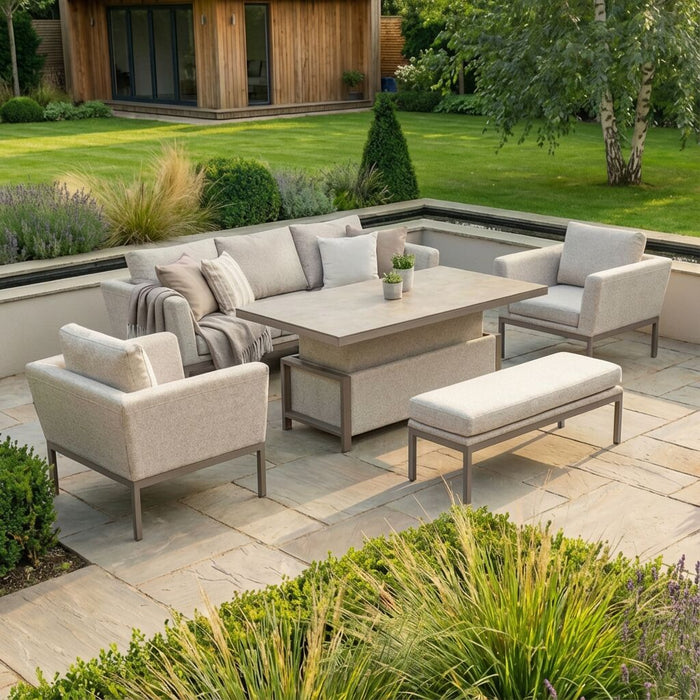 Outdoor Fabric Pulse 3 Seat Sofa Set with Rising Table