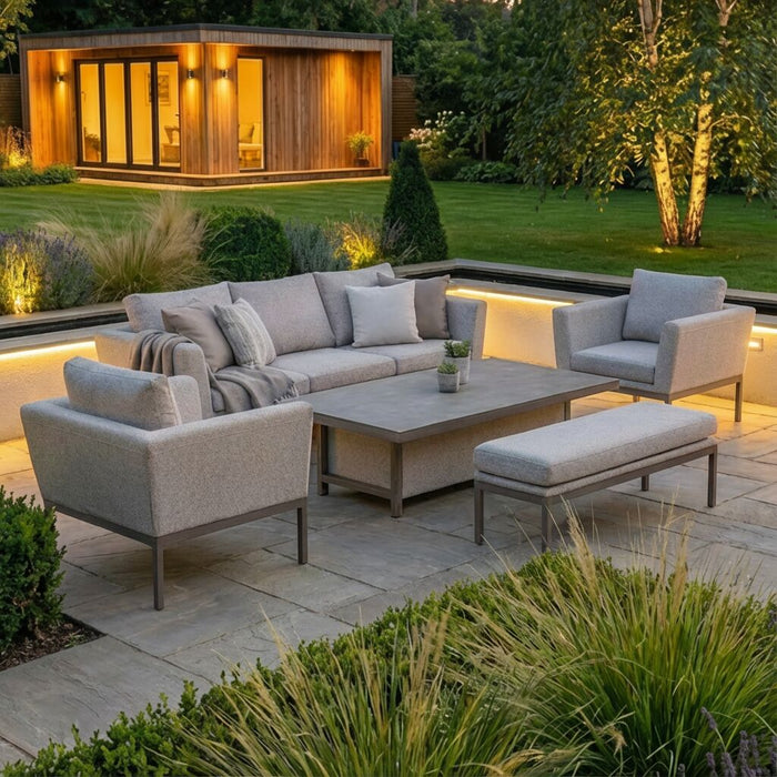 Outdoor Fabric Pulse 3 Seat Sofa Set with Rising Table