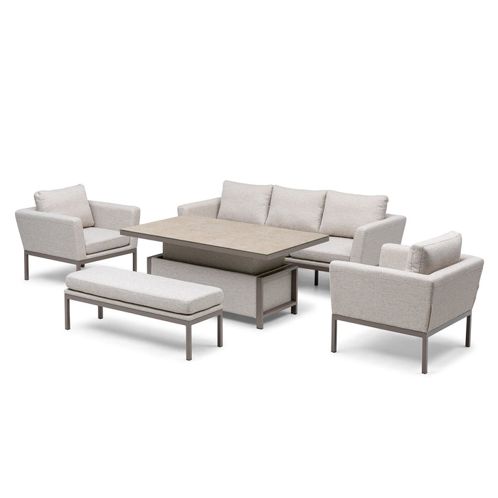 Outdoor Fabric Pulse 3 Seat Sofa Set with Rising Table