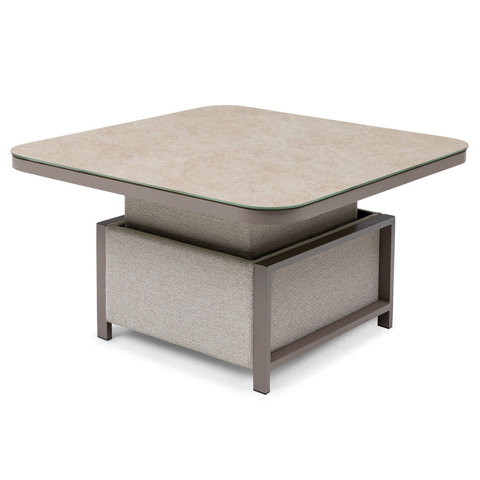 Outdoor Fabric Pulse Deluxe Square Corner Dining Set with Rising Table