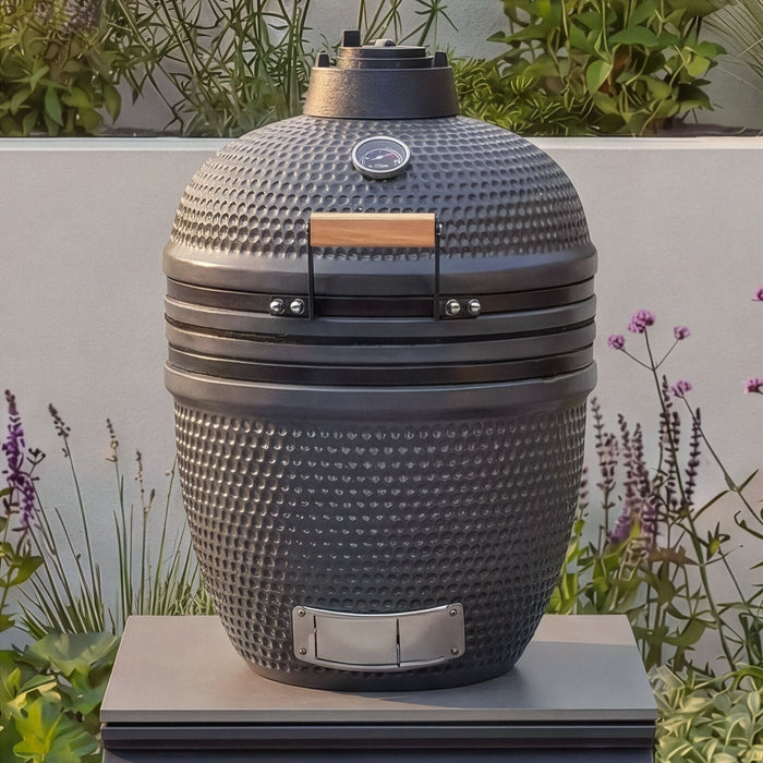 Ember 21 Inch Ceramic Egg Kamado BBQ - Matt Black