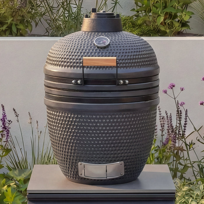 Ember 21 Inch Ceramic Egg Kamado BBQ - Matt Black