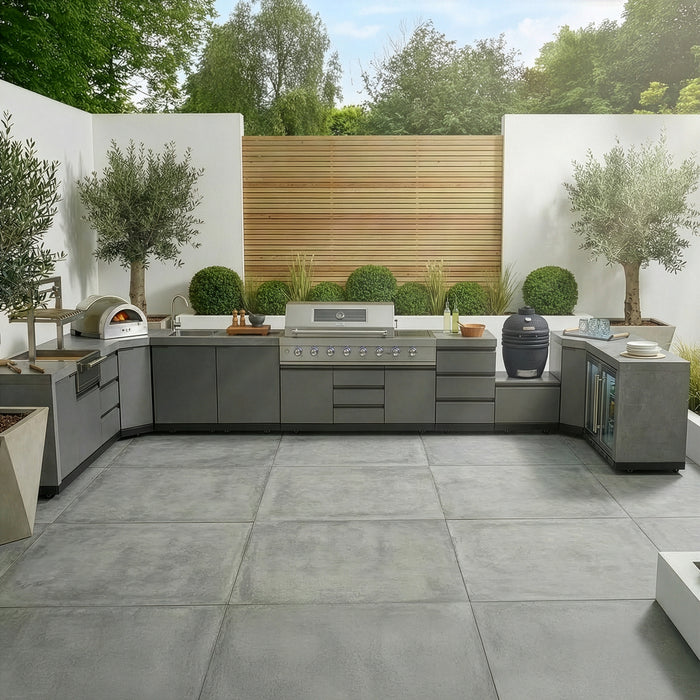 Ember Large U Shape Outdoor Kitchen Complete Set - Grey
