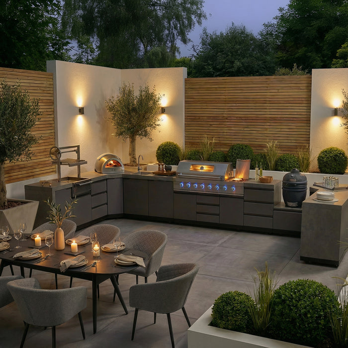 Ember Large U Shape Outdoor Kitchen Complete Set - Grey