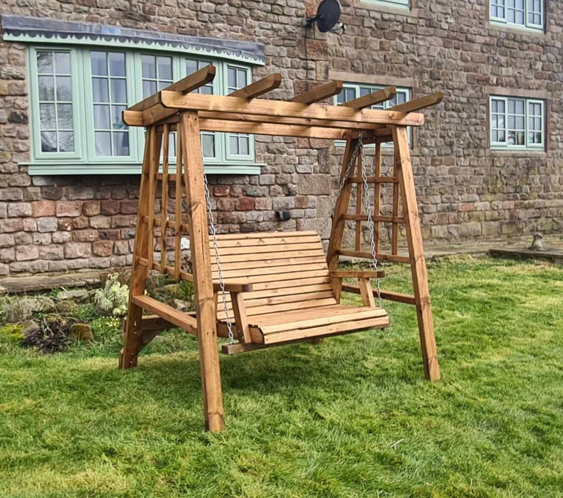 The Valley Garden Swing Swedish Redwood 2-Seater Outdoor Swing