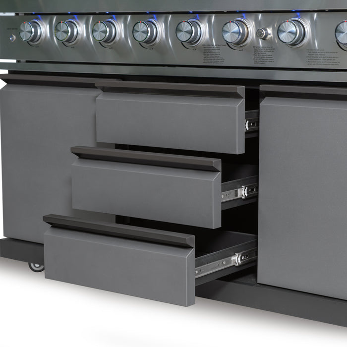 Ember Small U Shape Outdoor Kitchen Complete Set - Grey