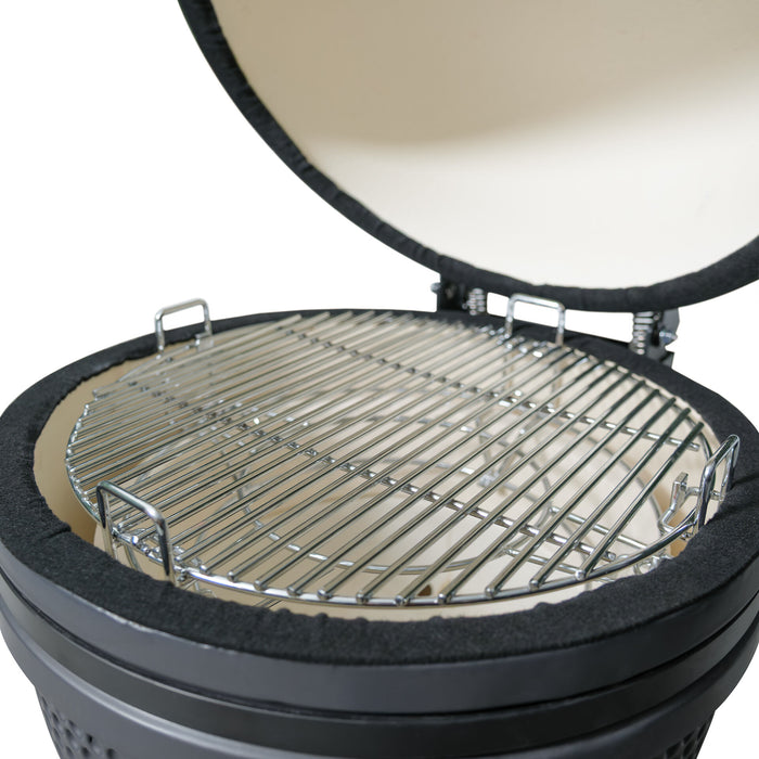 Ember Small Corner Outdoor Kitchen with Fridge & 18 inch Kamado