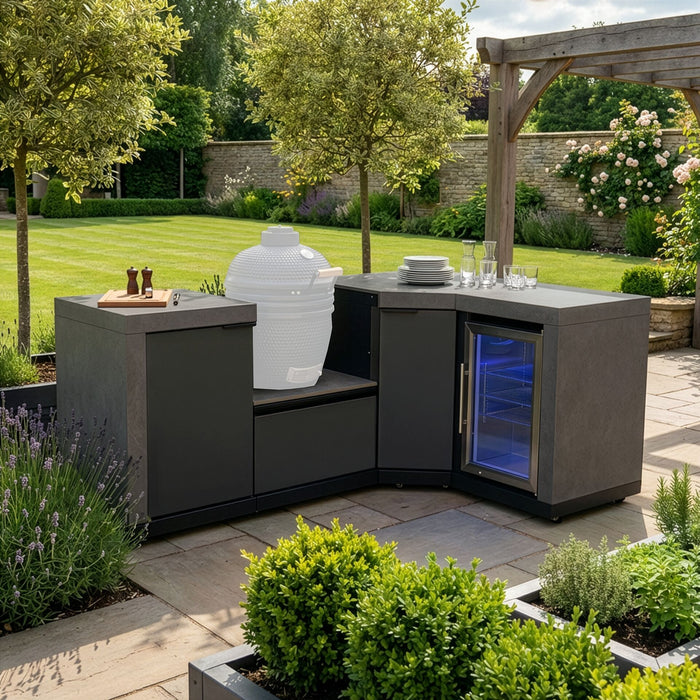 Ember Small Corner Outdoor Kitchen with Fridge