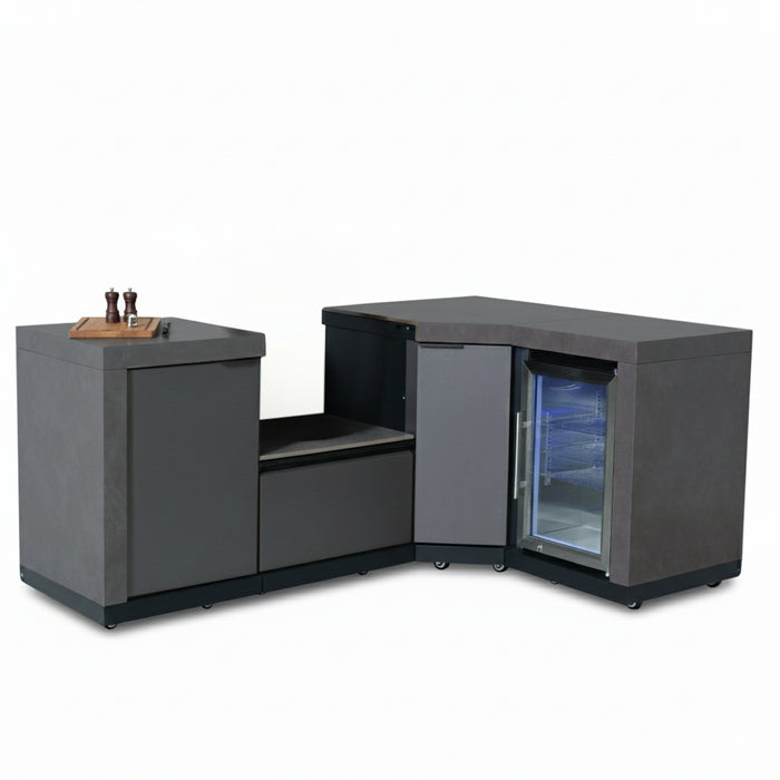Ember Small Corner Outdoor Kitchen with Fridge