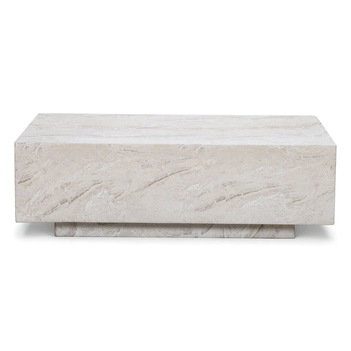 Rectangular Garden Stone Coffee Table in Marble Effect
