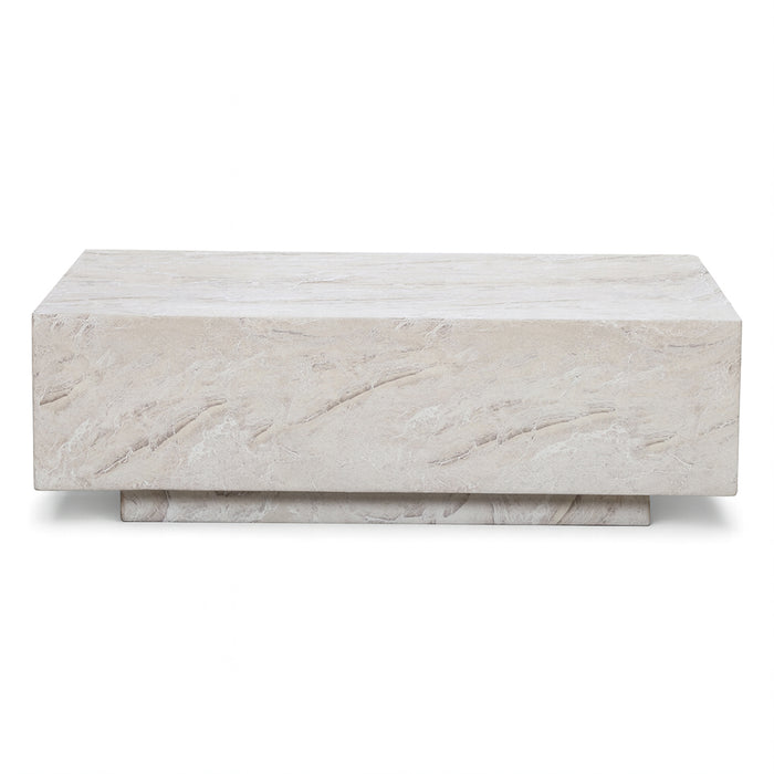 Rectangular Garden Stone Coffee Table in Marble Effect