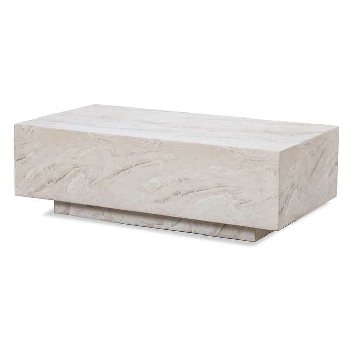 Rectangular Garden Stone Coffee Table in Marble Effect