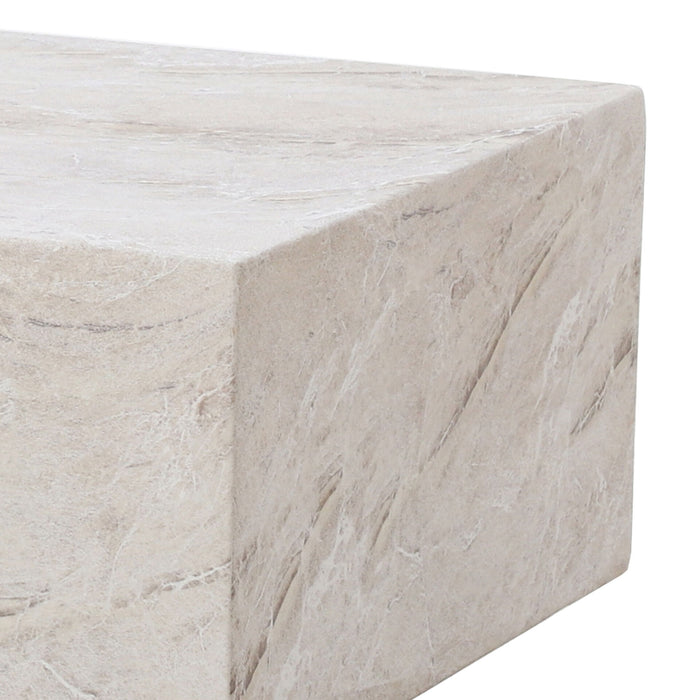 Rectangular Garden Stone Coffee Table in Marble Effect