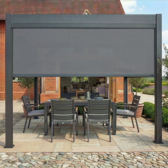 Jupiter Pergola Zip Drop Side Blind to fit within 3m width