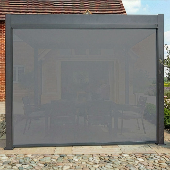 Jupiter Pergola Zip Drop Side Blind to fit within 3m width