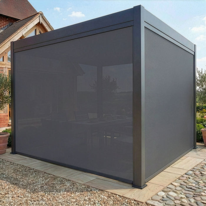 Jupiter Pergola Zip Drop Side Blind to fit within 3m width