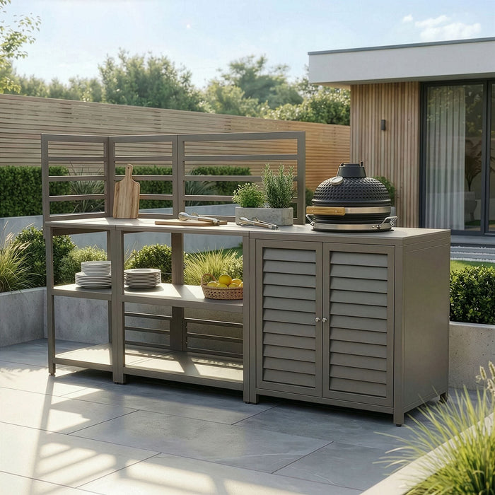 Napoli Outdoor Kitchen & Bar Set with 16 inch Kamado - Café