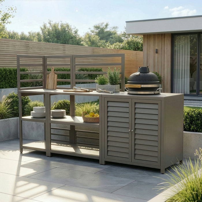 Napoli Outdoor Kitchen & Bar Set with 16 inch Kamado - CafÃ©