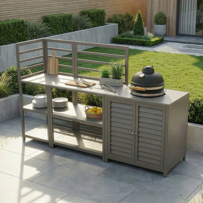 Napoli Outdoor Kitchen & Bar Set with 16 inch Kamado - CafÃ©
