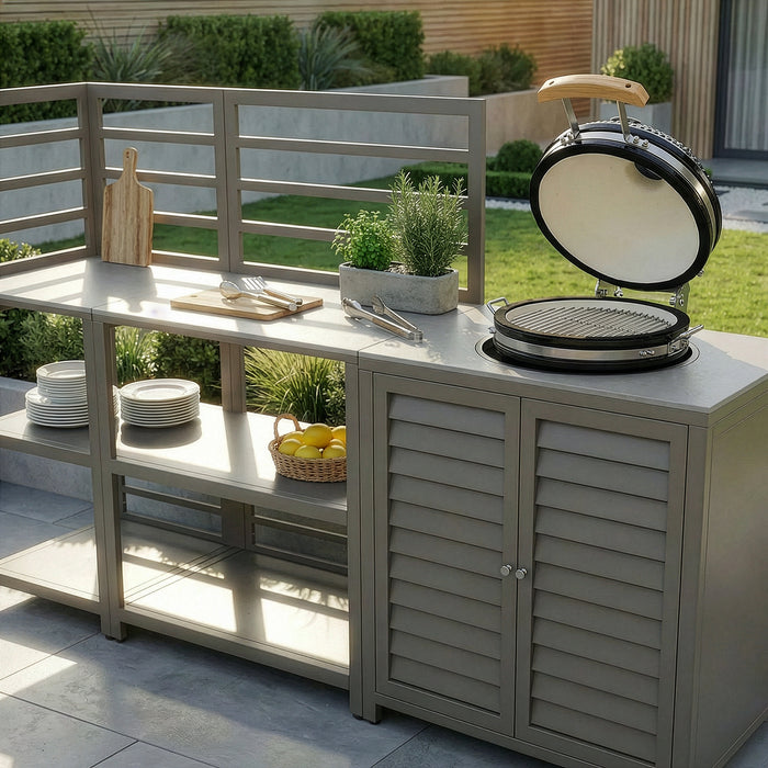 Napoli Outdoor Kitchen & Bar Set with 16 inch Kamado - CafÃ©