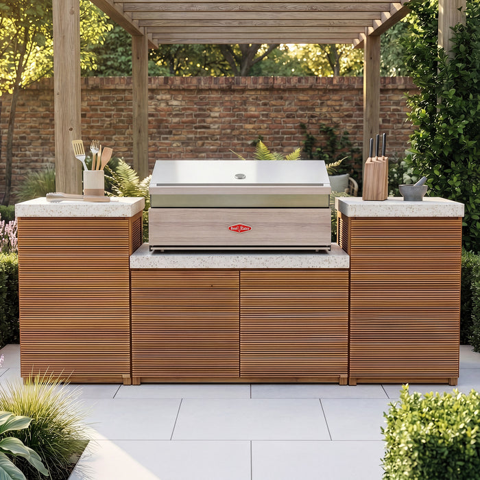 Antigua Outdoor Kitchen Storage Units with Beefeater 1500 Series BBQ - Small Configuration