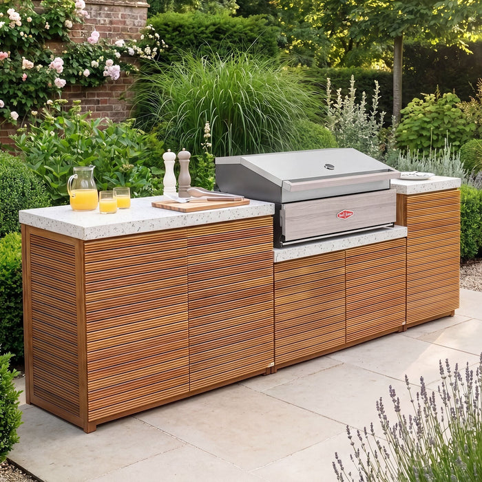Antigua Outdoor Kitchen Storage Units with Beefeater 1500 Series BBQ - Medium Configuration