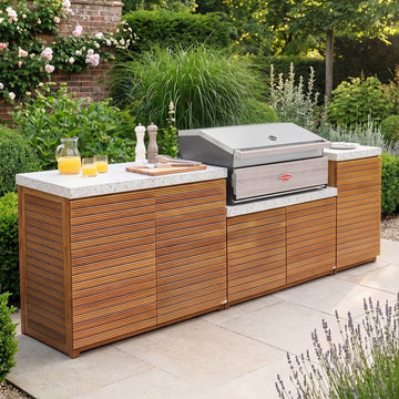 Antigua Outdoor Kitchen Storage Units with Beefeater 1500 Series BBQ - Medium Configuration