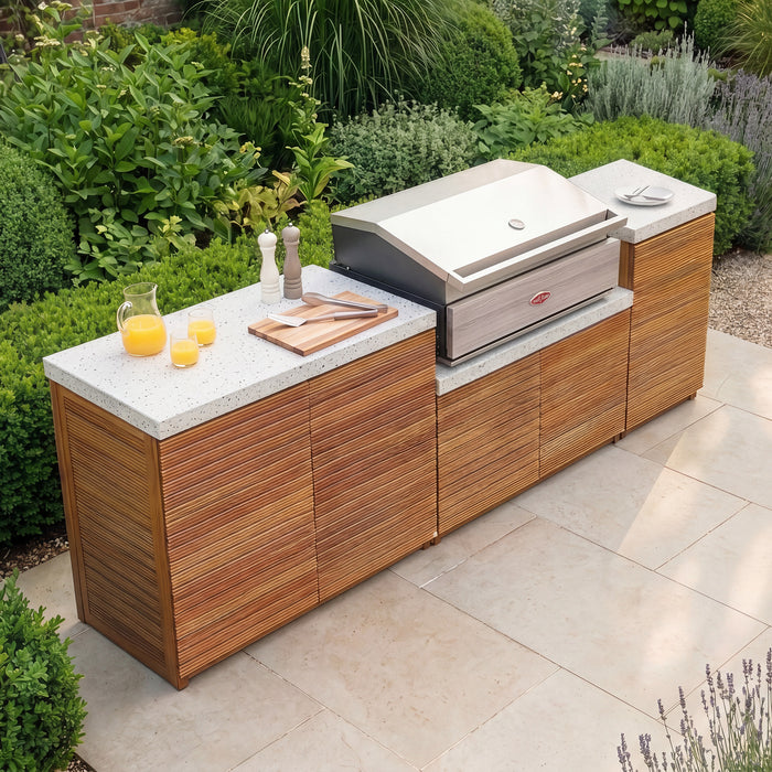 Antigua Outdoor Kitchen Storage Units with Beefeater 1500 Series BBQ - Medium Configuration