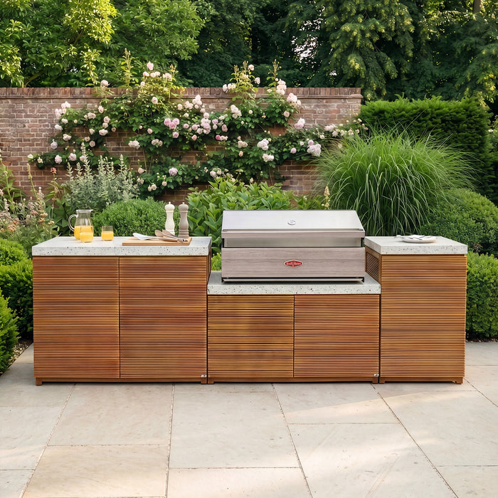 Antigua Outdoor Kitchen Storage Units with Beefeater 1500 Series BBQ - Medium Configuration