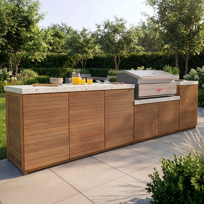 Antigua Outdoor Kitchen Storage Units with Beefeater 1500 Series BBQ - Large Configuration