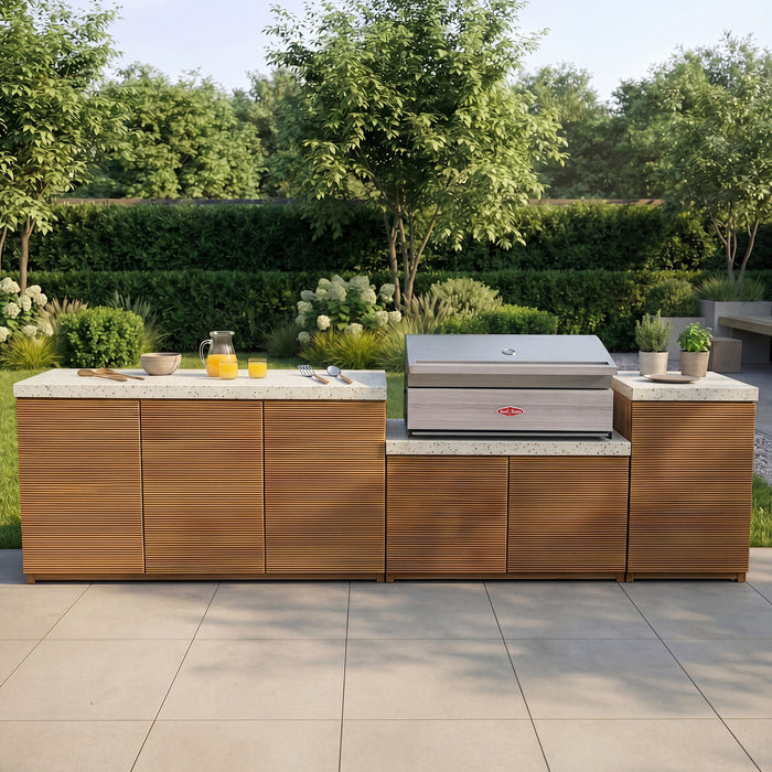 Antigua Outdoor Kitchen Storage Units with Beefeater 1500 Series BBQ - Large Configuration