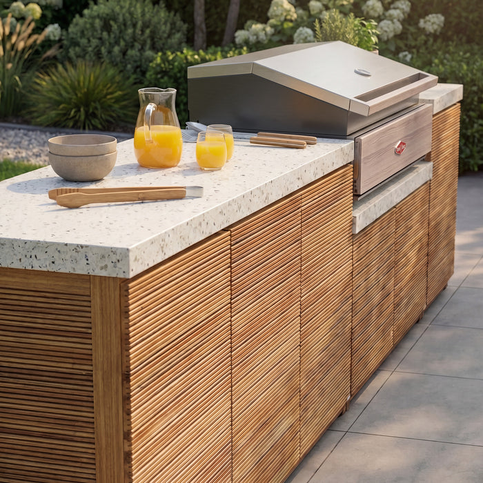 Antigua Outdoor Kitchen Storage Units with Beefeater 1500 Series BBQ - Large Configuration