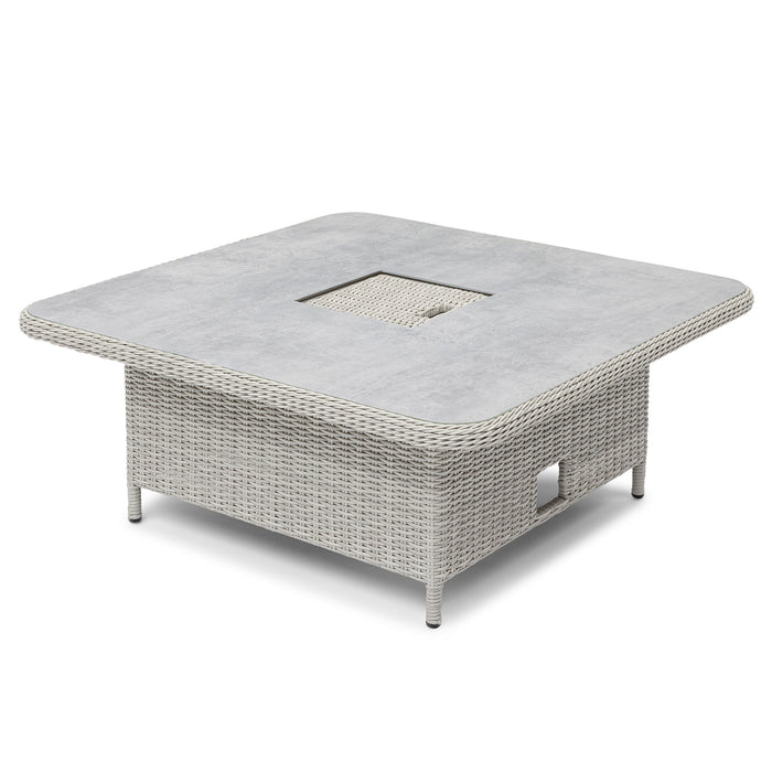 Oxford Royal U-Shaped Rattan Sofa Set with Rising Table - Ceramic Glass