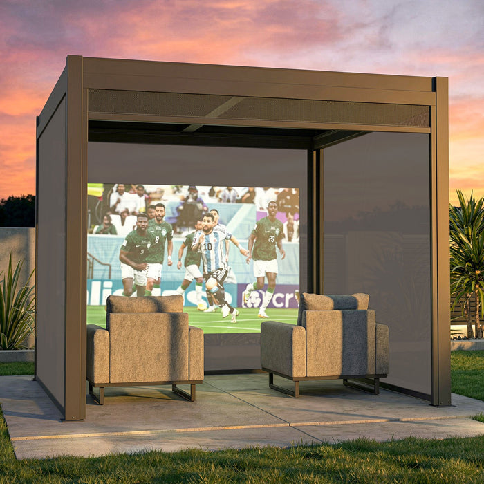 Como Pergola Pull Down Projector Screen to fit within 3m width