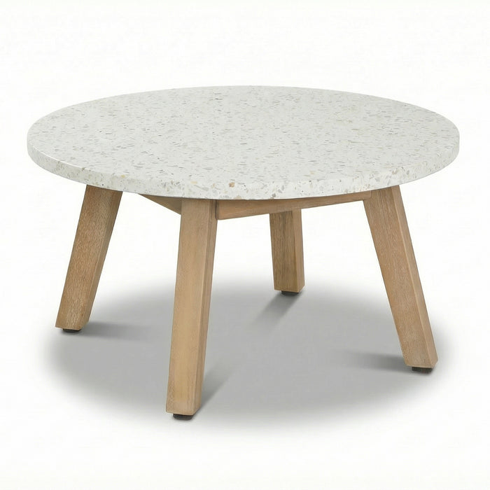 Antigua Large Round Garden Side Table - Terrazzo