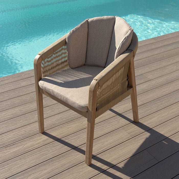 Antigua Rope Weave 8 Seat Rectangular Dining Set - Terrazzo