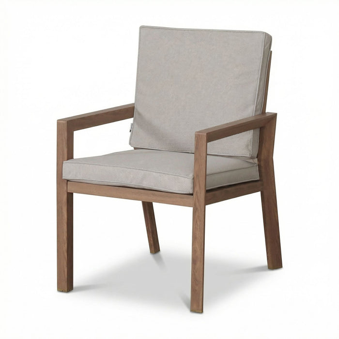 New York 6 Seat Round Aluminium Dining Set - Wood Effect