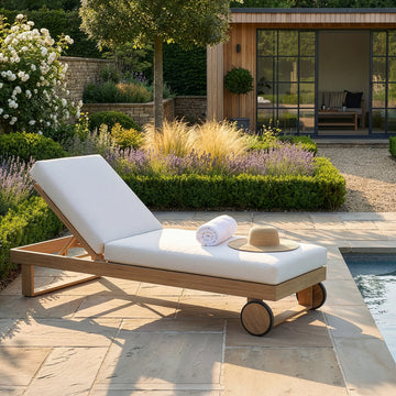 New York Aluminium Single Sunlounger - Wood Effect