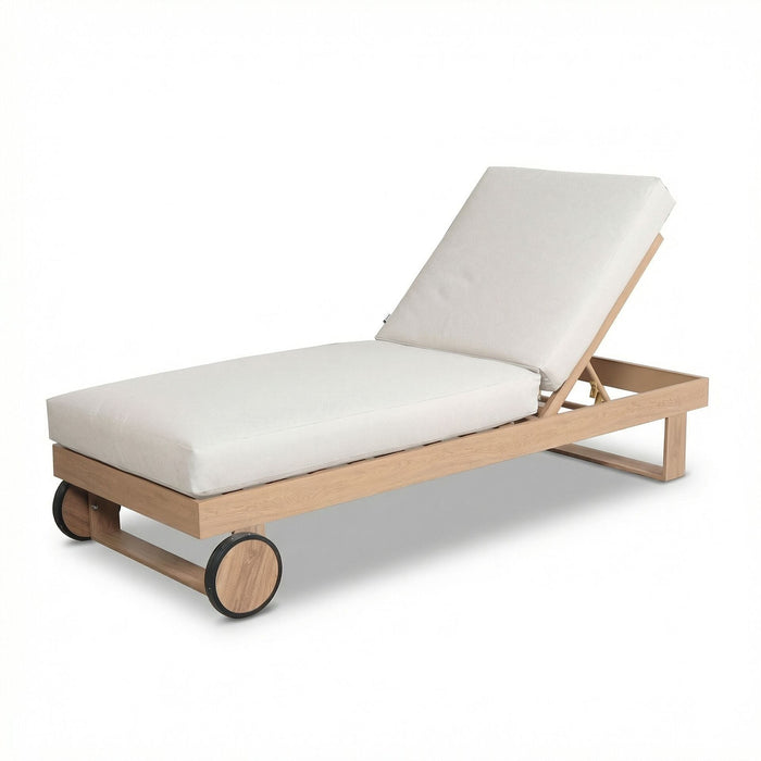 New York Aluminium Single Sunlounger - Wood Effect