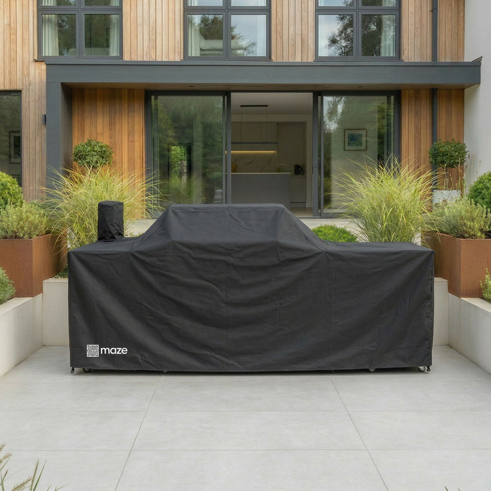 Outdoor Cover for Ember Linear Outdoor Kitchen with 6 Burner Gas Grill Sink & Fridge