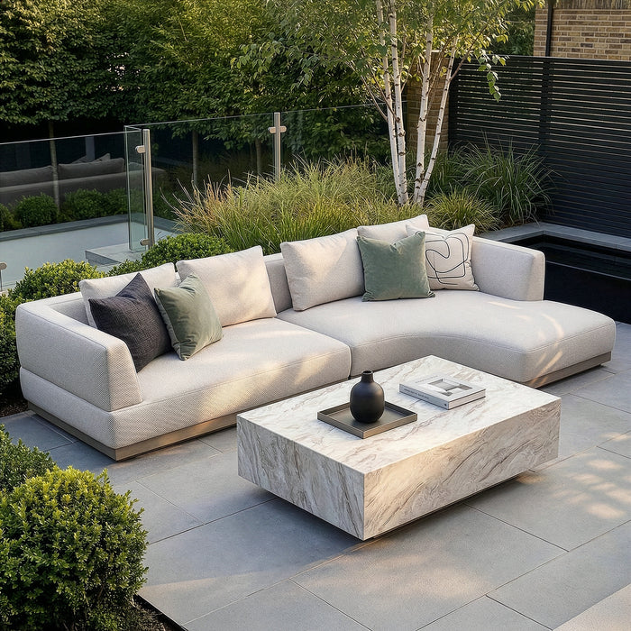 Outdoor Fabric Lyon Small Corner Sofa Set - Pebble