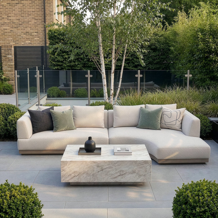 Outdoor Fabric Lyon Small Corner Sofa Set - Pebble