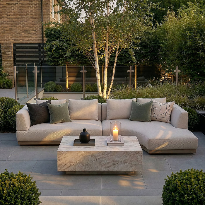 Outdoor Fabric Lyon Small Corner Sofa Set - Pebble