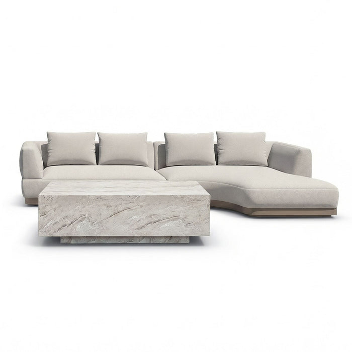 Outdoor Fabric Lyon Small Corner Sofa Set - Pebble