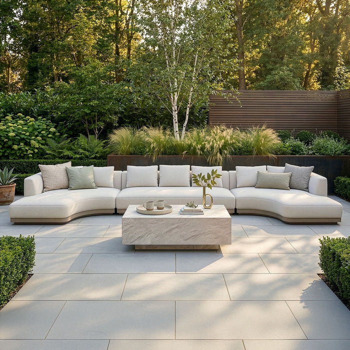Outdoor Fabric Lyon Large U Shape Sofa Set - Pebble