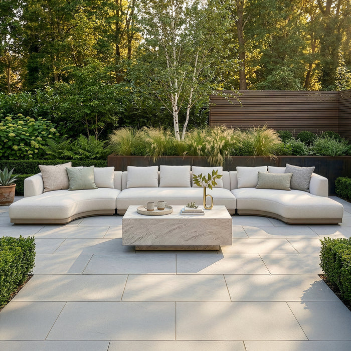 Outdoor Fabric Lyon Large U Shape Sofa Set - Pebble