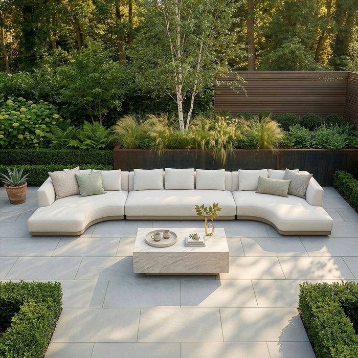 Outdoor Fabric Lyon Large U Shape Sofa Set - Pebble