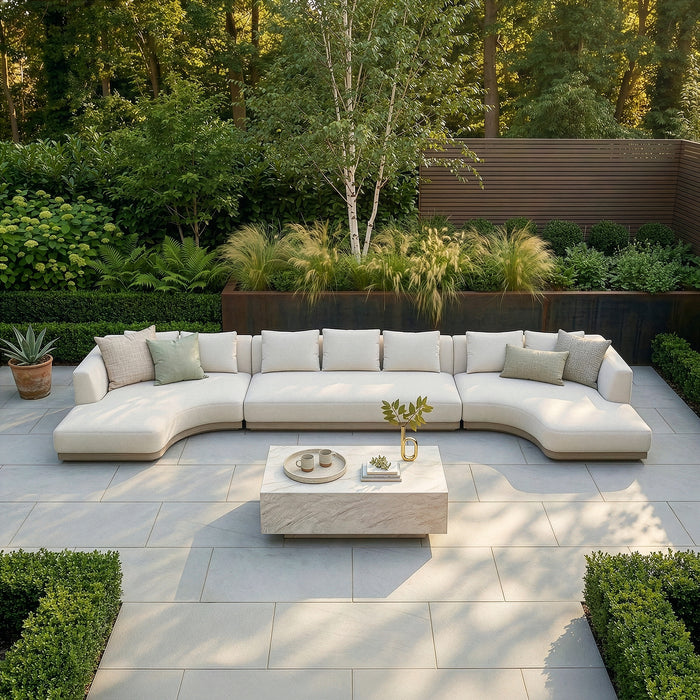 Outdoor Fabric Lyon Large U Shape Sofa Set - Pebble